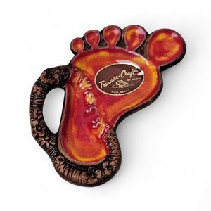 NWT Vintage Treasure Craft Pottery Maui Hawaii Dish #3 Trinket Foot Ashtray VTG